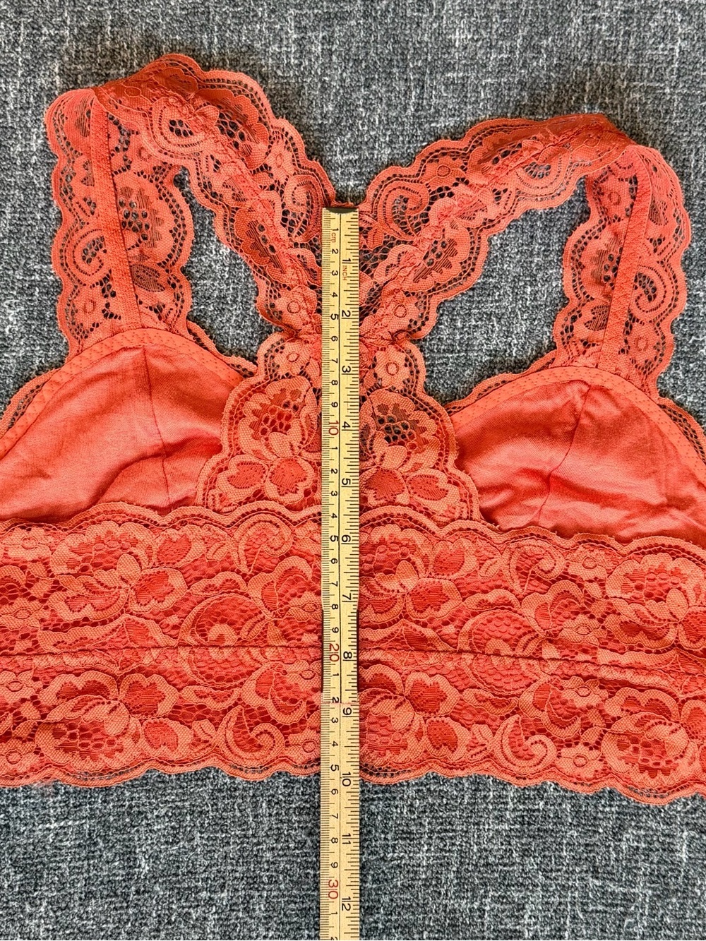 🧡Serra Lace Racerback Bralette - Coral Orange - Picture 11 of 14